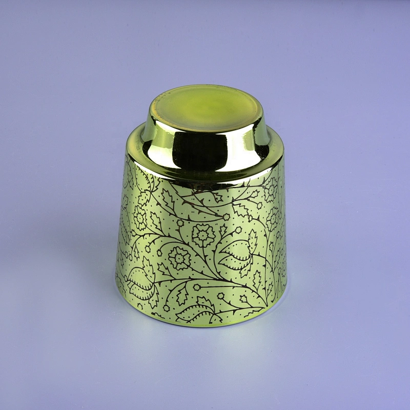 8oz 10oz 14oz Sunny electroplated decorative iridescent glass candle jars