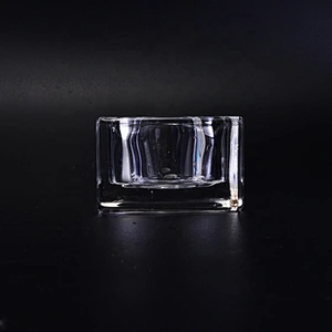 Romantic square tealight empty decorative glass candle jars