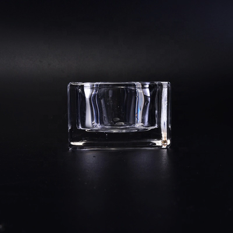Romantic square tealight empty decorative glass candle jars