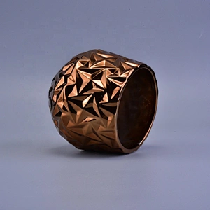Wholesales custom ceramic geometric candle holder gold