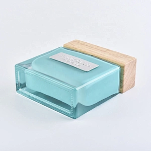 Wholesales air freshener square oil aroma glass reed diffuser bottles with wood cap