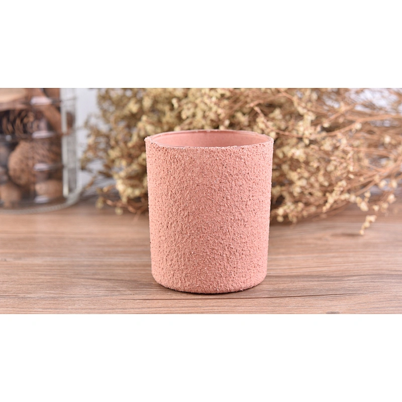 Wholesales Home decor pink cylinder decorative empty cement candle vessel