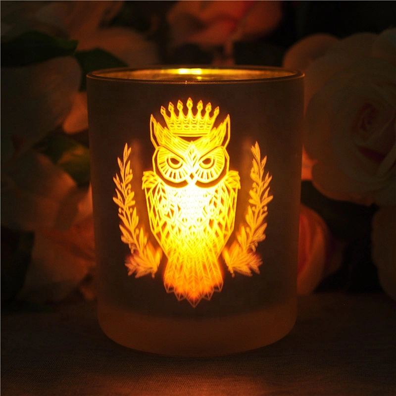Custom crystal matte glass candle container