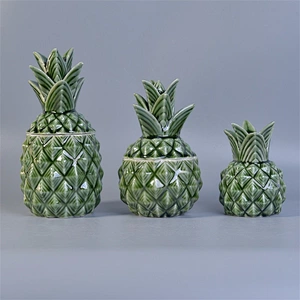 Sunny 230ml 280g green pineapple ceramic diffuser jar made by China factory