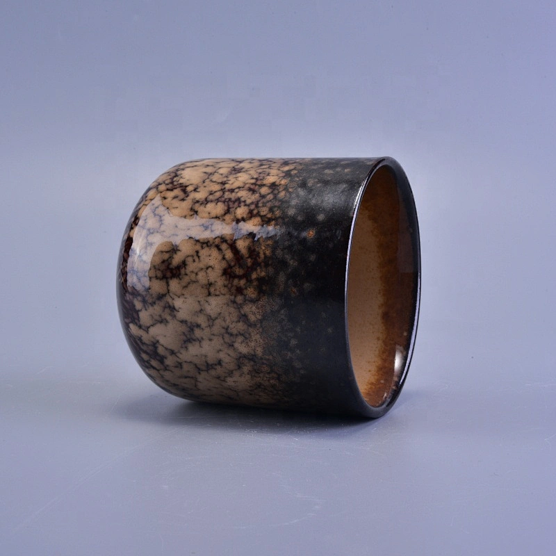 Antique amber ceramic holder candle supplier