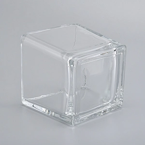 home decor square custom candle jar glass