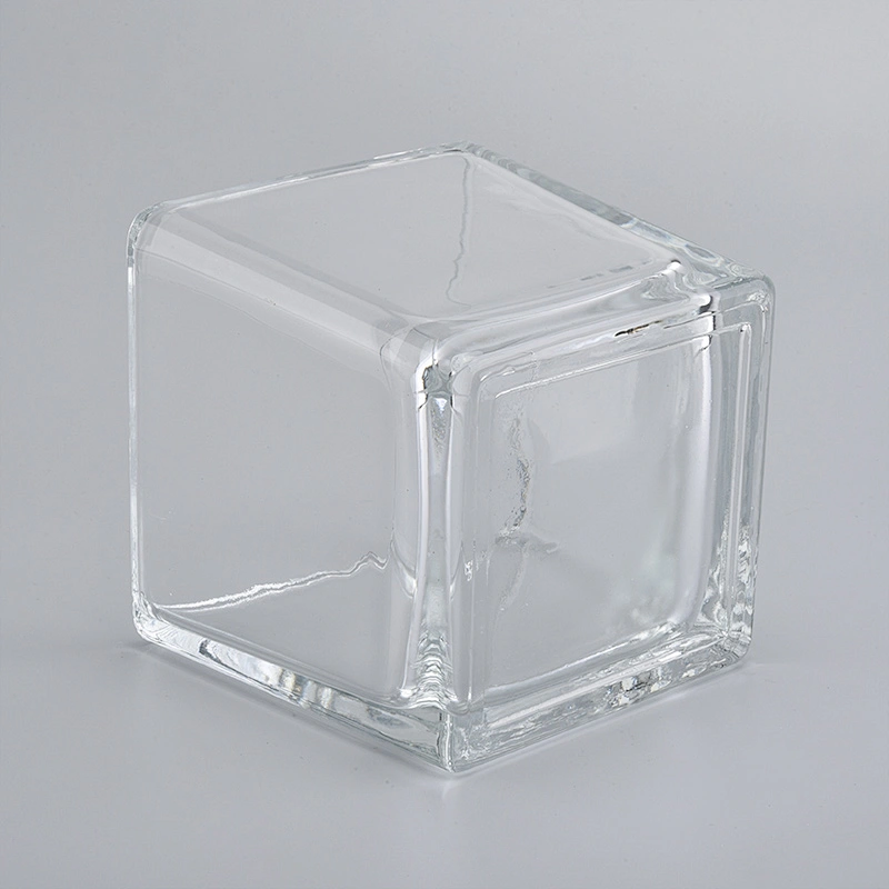 home decor square custom candle jar glass
