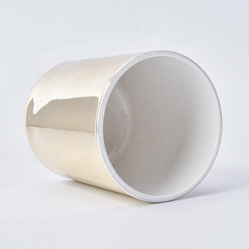 luxury metalized glass candle jar