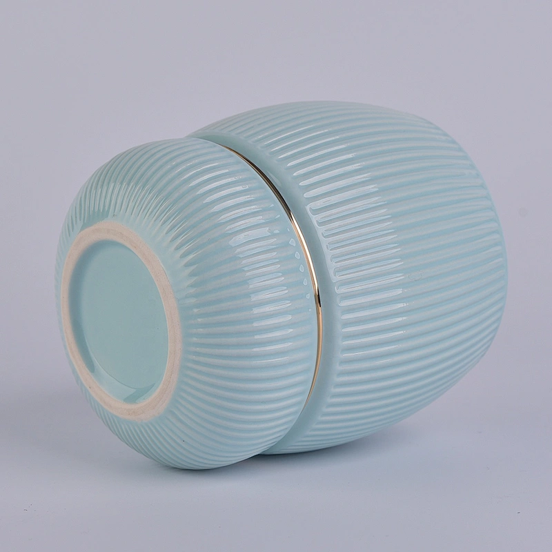 Wholesales Sunny tea light custom color ceramic candle jars 10oz