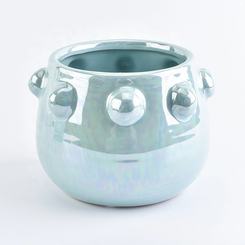 Lovely Ion Plating Candle Ceramic Container For Home Decoration