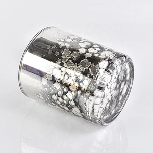 Roman antique silver Glass Candle Jars