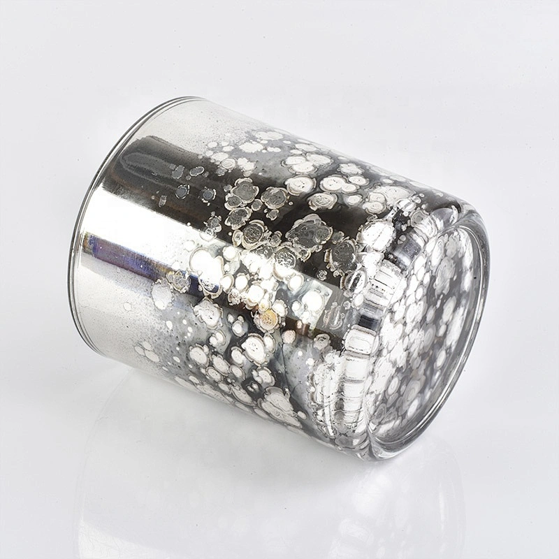 Roman antique silver Glass Candle Jars