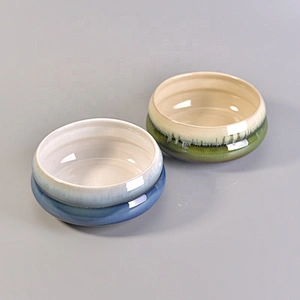 Home decoration glazed candle ceramic containers 16oz 20oz