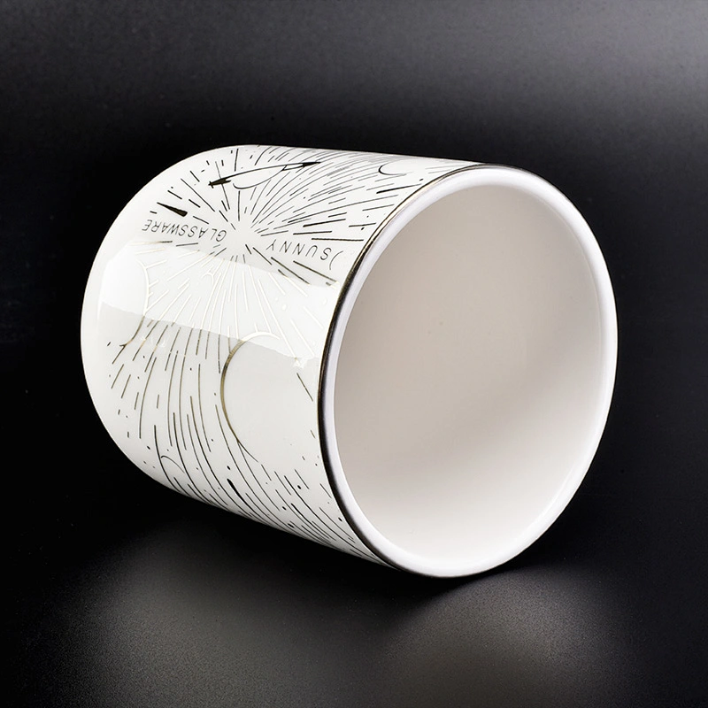 Luxury Custom Ceramic Candle Vessels For Home Deco