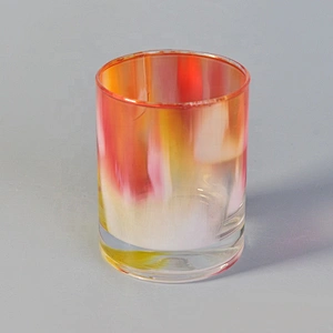 8oz Home decoration vintage painted glass candle holder