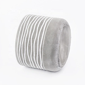 400ml Customized grey Concrete Candle Holders supply