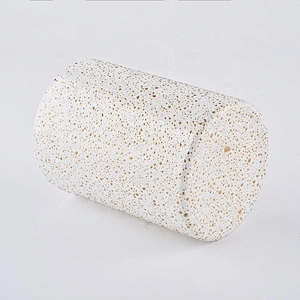 White Glass Candle Jars 350ml With Gold Decoration