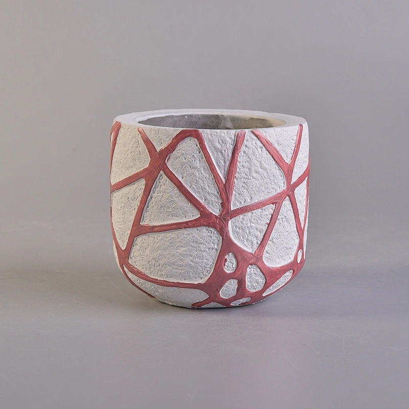 Wholesales custom decorative empty cement candle holder container 10oz