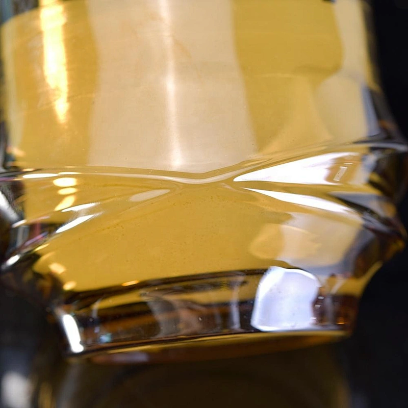 10oz 20oz Wholesales custom gold tealight crystal glass candle jar