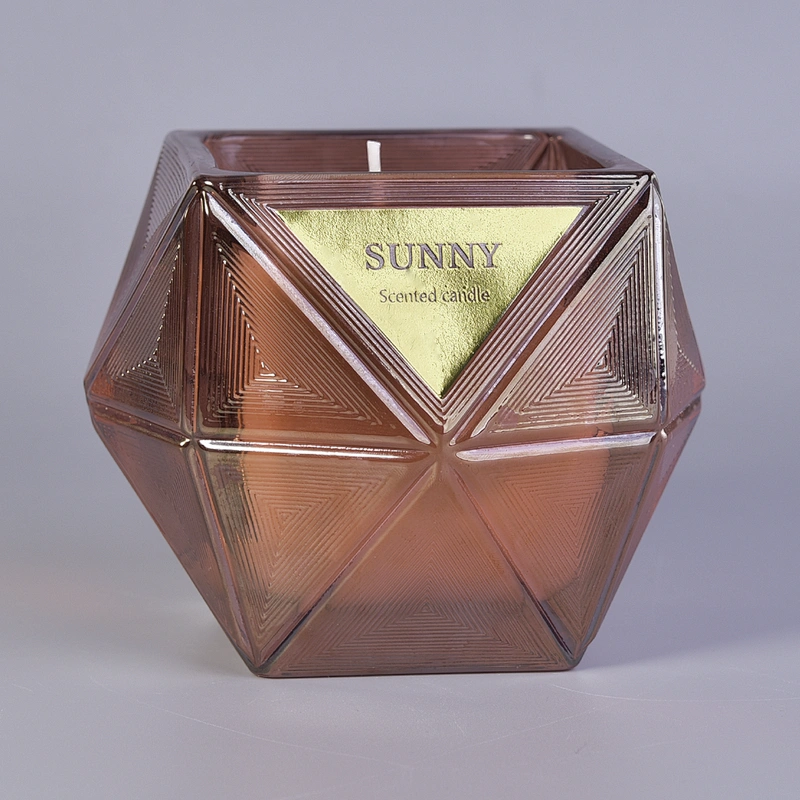 Wholesales Antique tealight geo cut glass candle jars in bulk