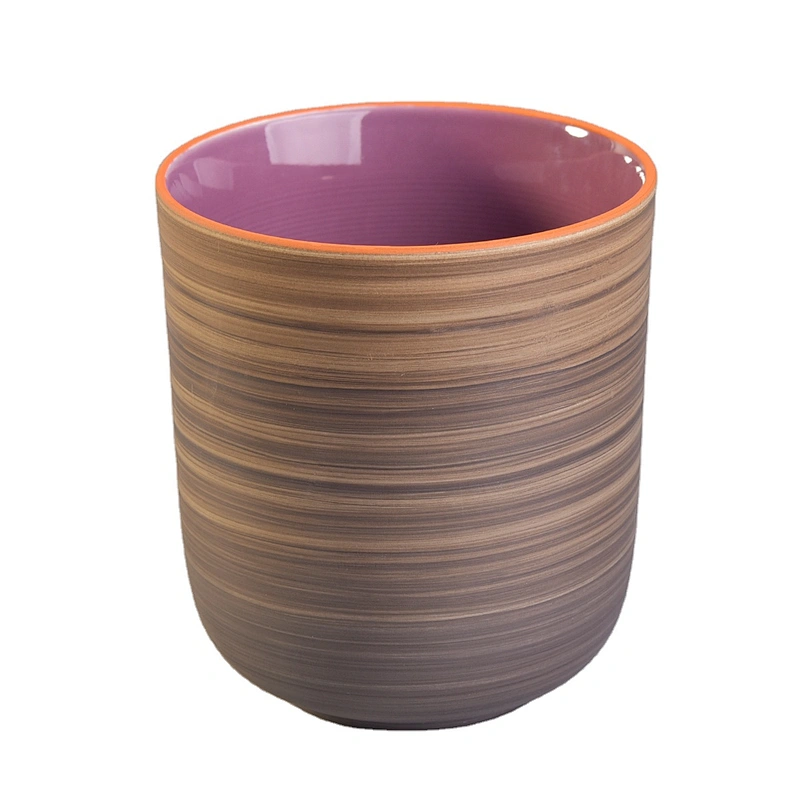 China Suppliers brown votive hand made ceramic candle jars 6oz 10oz 12oz