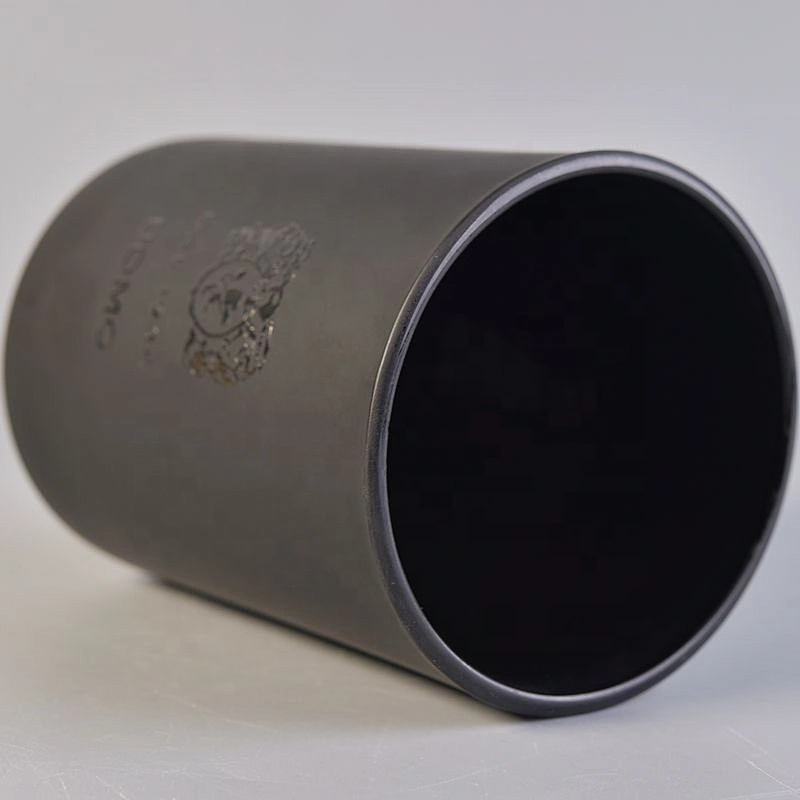 home goods luxurious heat resistant matte black glass candle jar holder