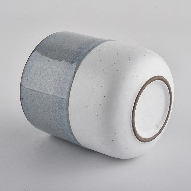 Suppliers China grey colored cylinder ceramic candle holder 8oz 10oz 14oz
