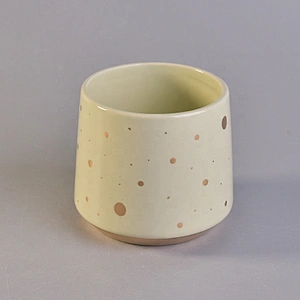 Wholesales green luxury candle ceramic holder container with wooden lid