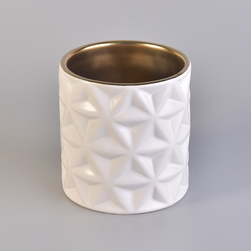 Matte White Ceramic Candle Jars For Candle Making