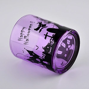 hot sales purple glass candle holder