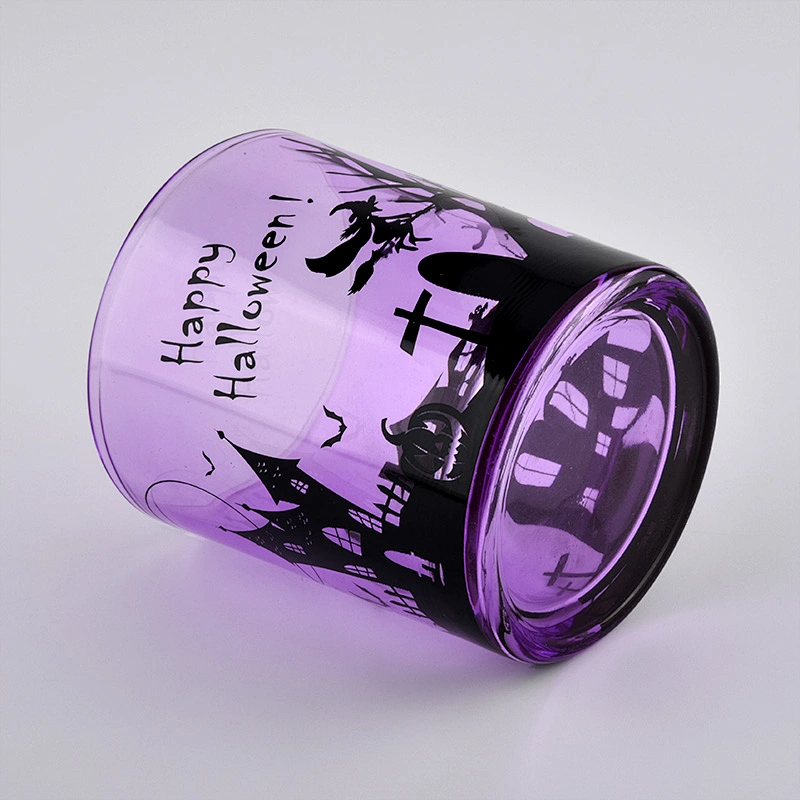 hot sales purple glass candle holder