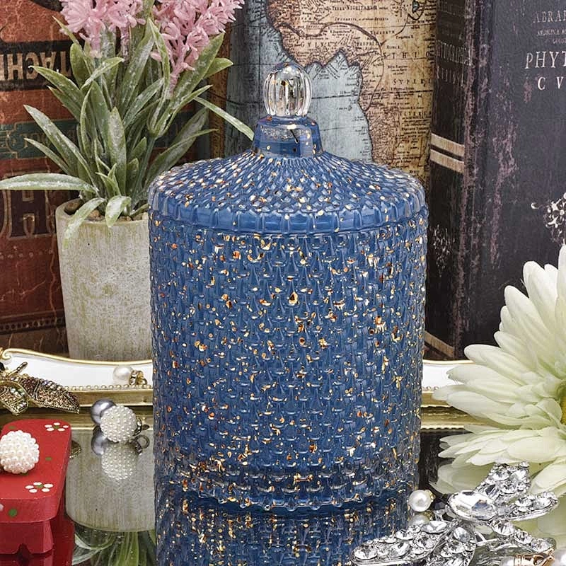 Vintage tealight scented Glass Candle holder with lids wedding decoration