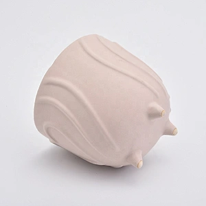 10oz Pink Heart Pattern Ceramic Candle Holders Votive Candlestick for Home Decor