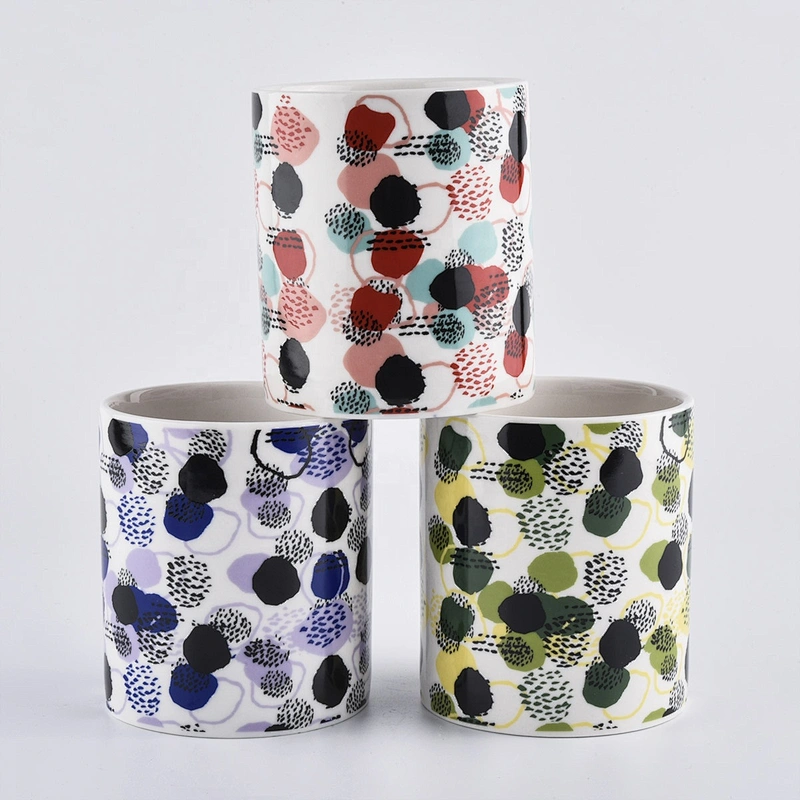 Full decal printing Christmas Decorative ceramic candle jars