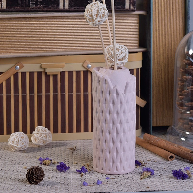 Sunny pink cylindrical like ceramic reed diffuser bottle with great quality