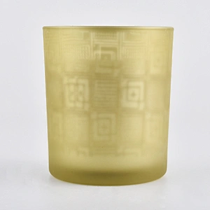 Wholesales custom matte gold tealight glass candle holders 10oz 20oz