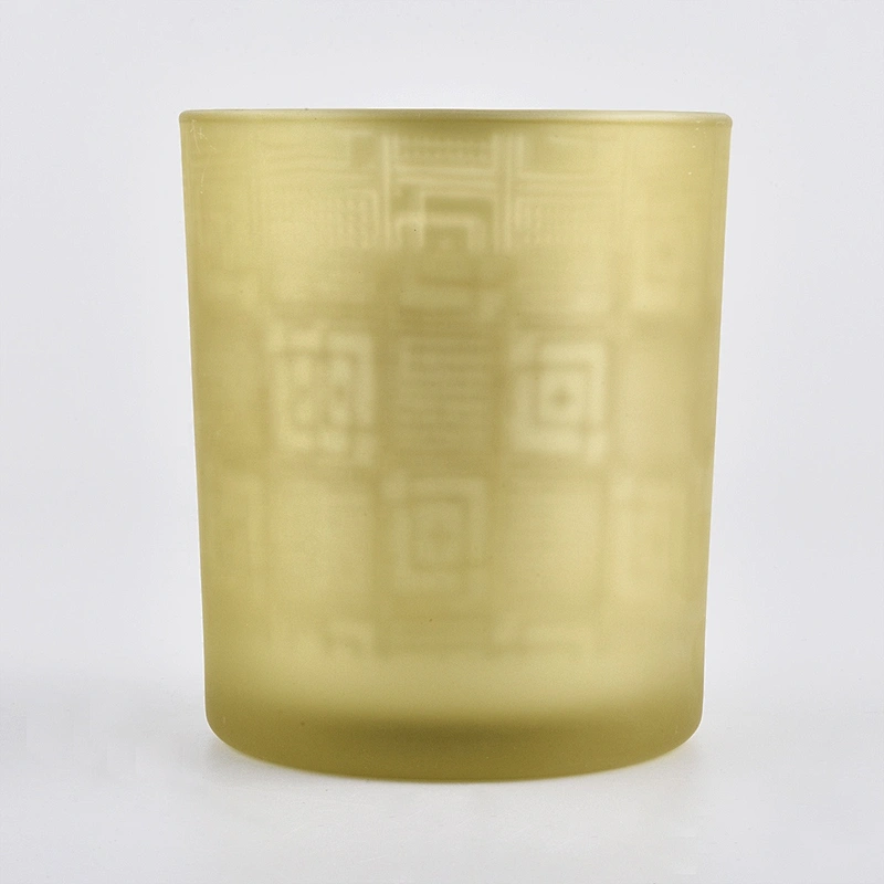 Wholesales custom matte gold tealight glass candle holders 10oz 20oz