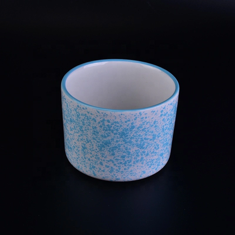 Wholesales blue round religious ceramic candle holder