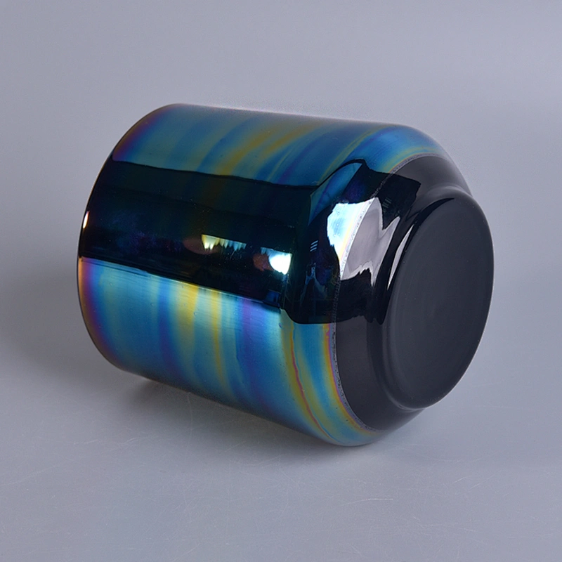 high quality new creative iridescent decorative glass candle jar