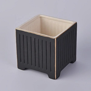 Wholesales antique customized black square ceramic candle holders