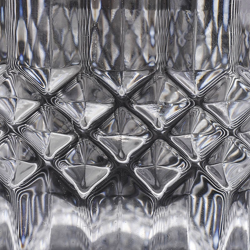 Crystal Geo Cut Glass Candle Holder With Lids