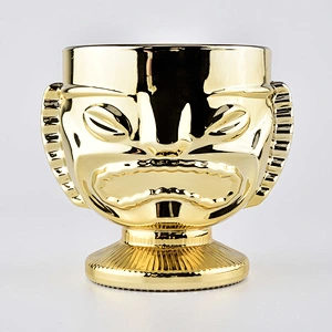 electroplating glass candlestick wholesale glass holder home decoration candle jars
