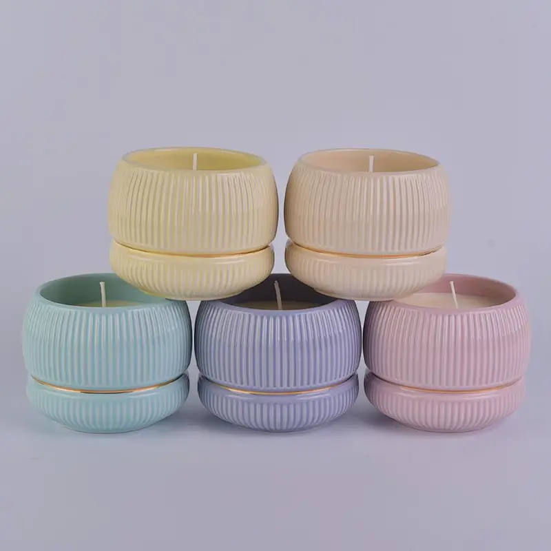 Home Party Decoration Empty White Ceramic Candle Jar For Candle Making