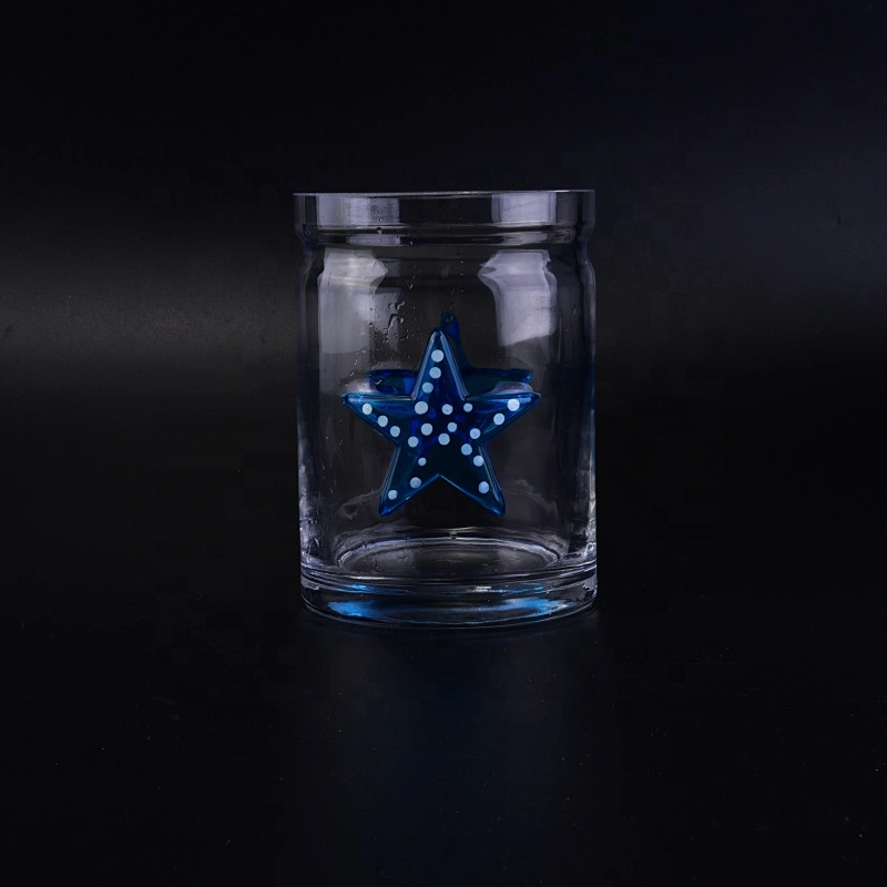 Cylinder star crystal tealight candle glass holder wholesales 10oz 12oz