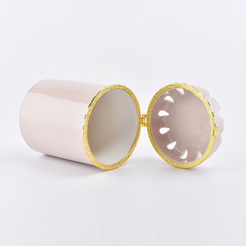 Pink ceramic candle holders for home decor scented candle jar