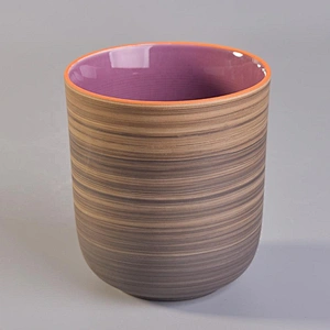 Wholesales frosted cylinder candle ceramic vessel 10oz 14oz 18oz