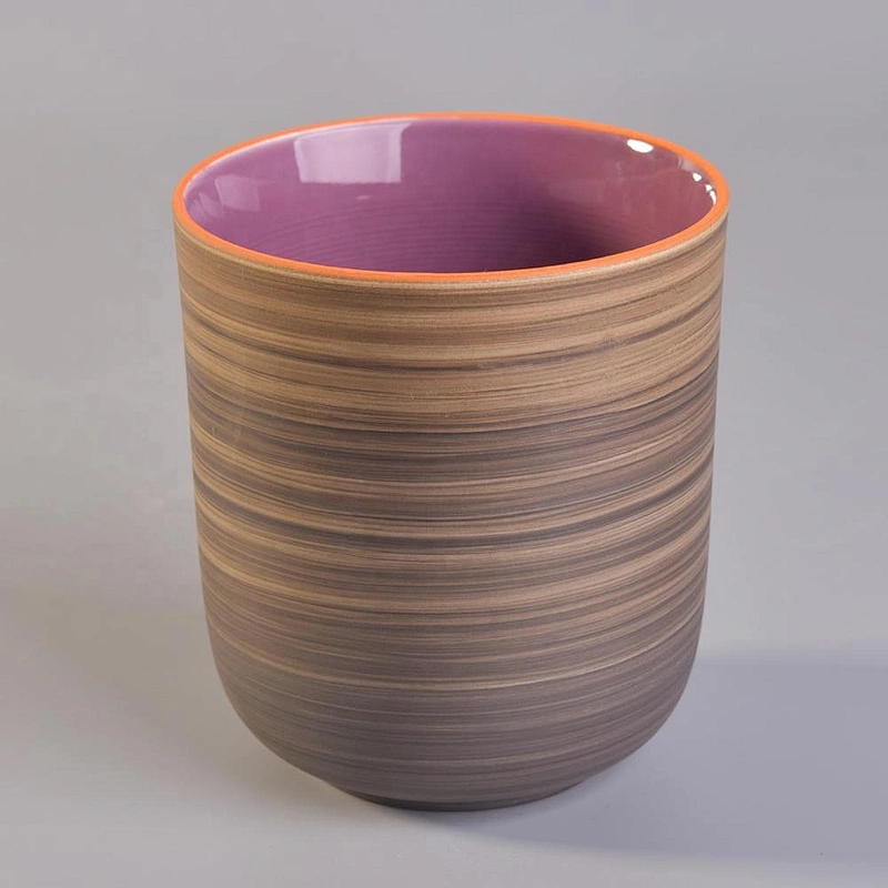 Wholesales frosted cylinder candle ceramic vessel 10oz 14oz 18oz