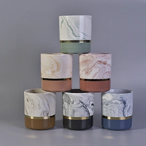 8oz wholesales cylinder empty ceramic candle holder