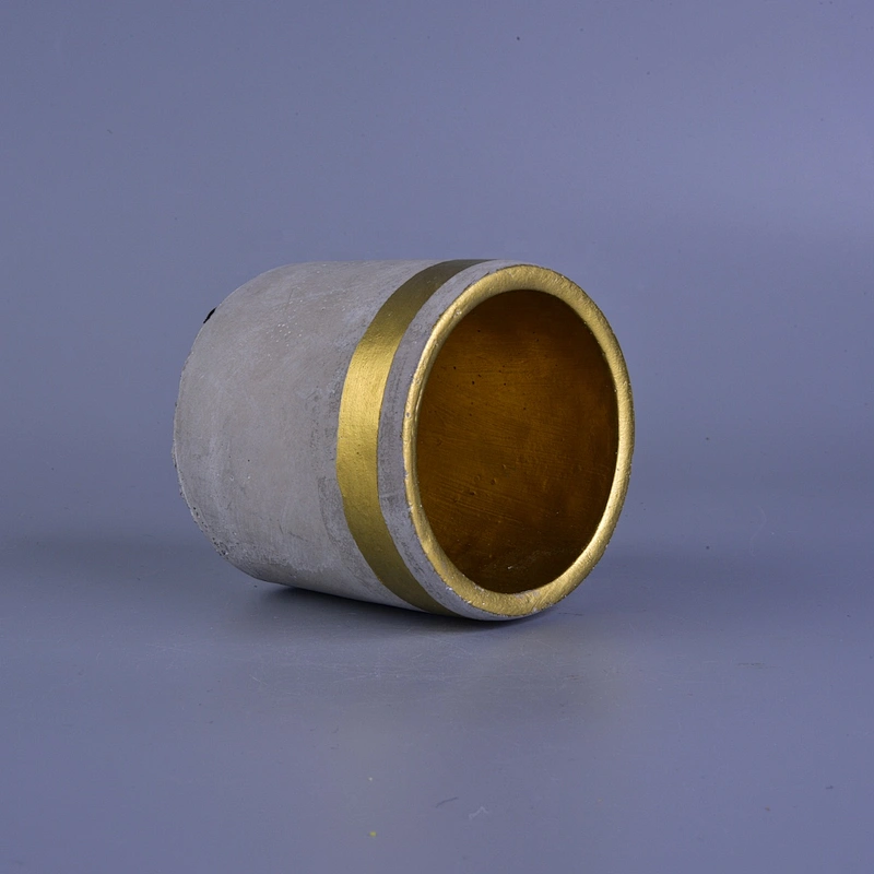 Wholesales custom empty grey luxury concrete cement candle holders