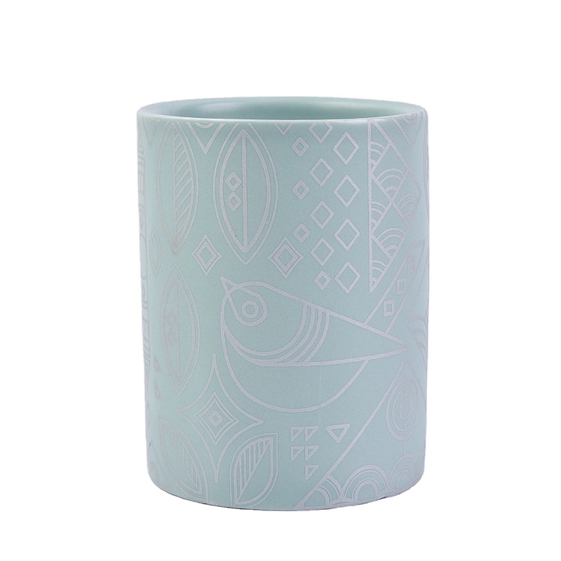 Wholesales empty custom made ceramic candle holder 10oz 20oz